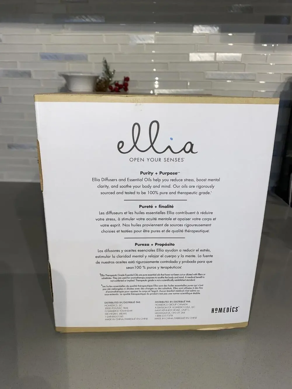 Ellia Ascend Ultrasonic Aroma Diffuser, by HOMEDICS New (WHB3)